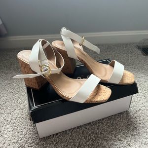 Brand new white chunky heel